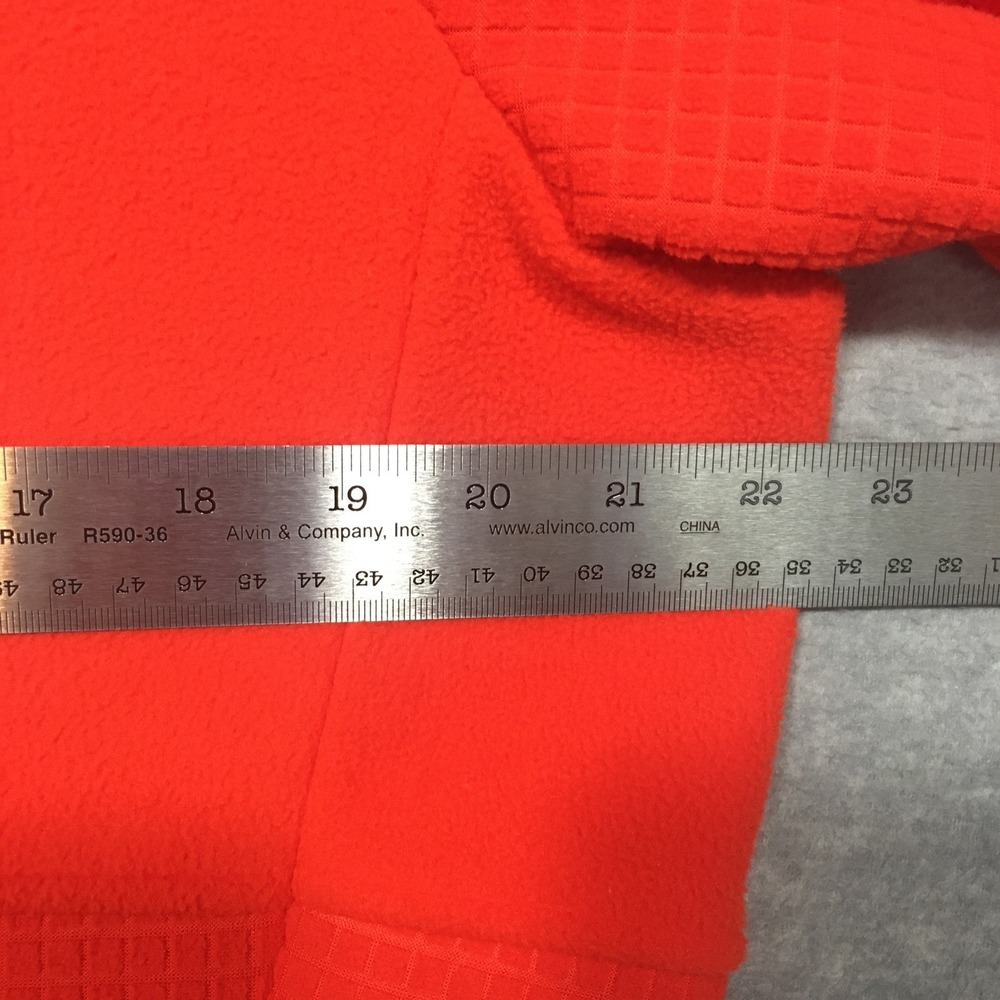 Lands End Womens XL Grid Fleece Full Zip Up Jacket Orange Blue Colorful EUC - Picture 4 of 12